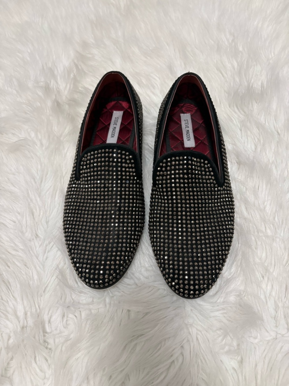 Steve Madden Caviarr Rhinestone Studded Dapper Slip-on Loafers